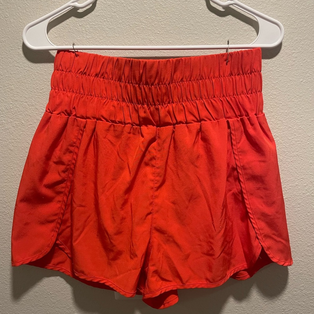 Vibrant Red Women's Athletic Shorts
